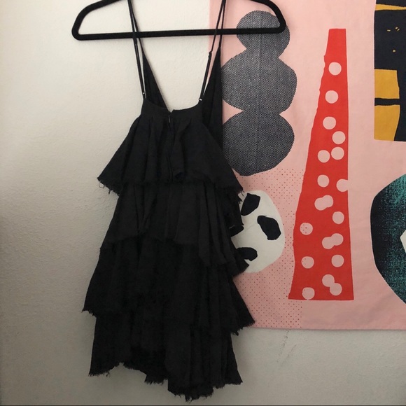Alice + Olivia Black Tiered Party Dress - Picture 2 of 7
